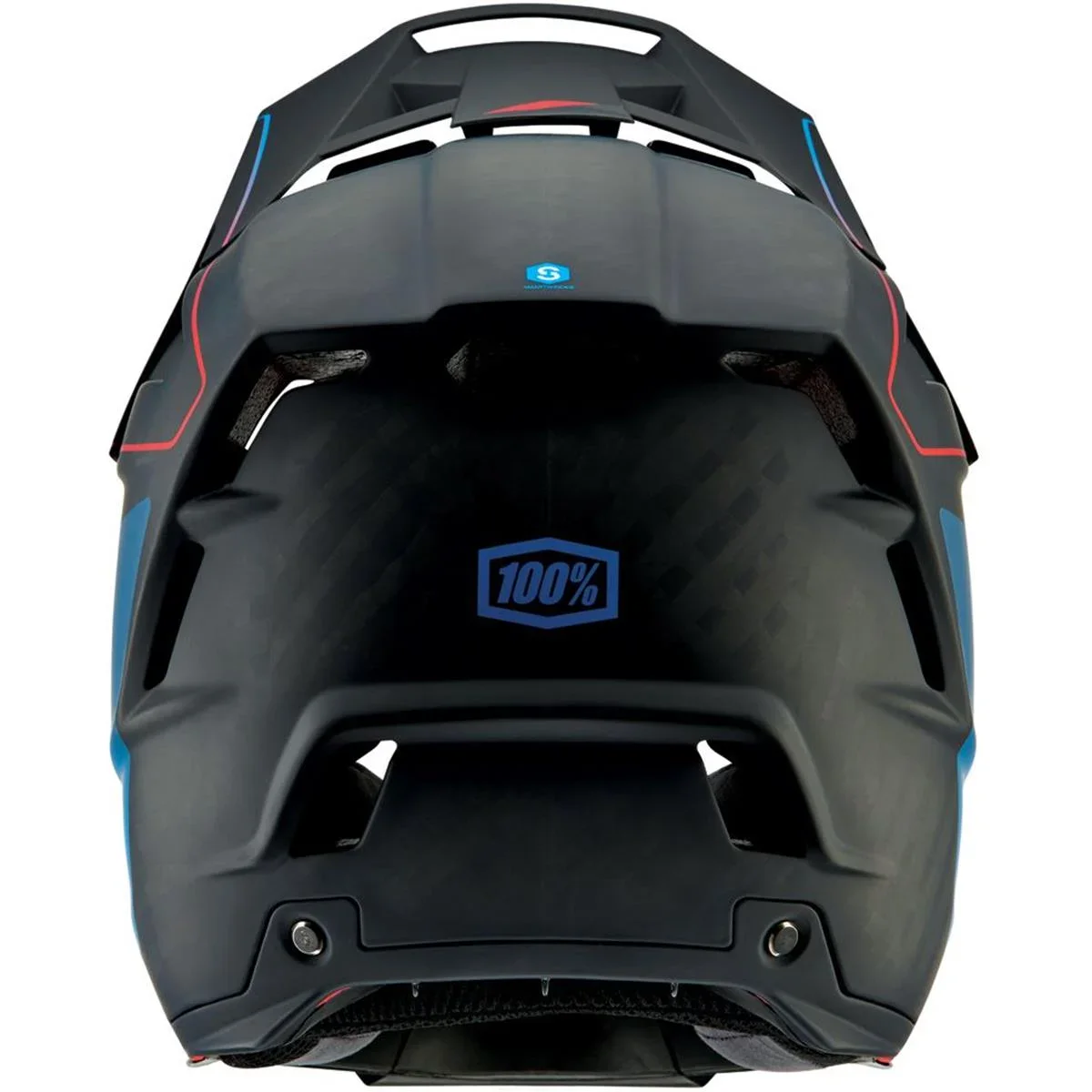 100% Vliegtuig 2 Helm - Staalblauw/Neonrood - Image 3
