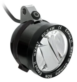 Edelux II Hangende LED-koplamp Voor Naafdynamo's Zwart Geanodiseerd