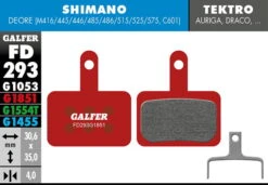 GALFER Geavanceerd Remblok - Shimano Deore BR-M4146/445/446/485/486/515/525/575, BR-C601