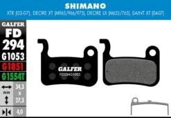 GALFER Standaard Remblok - Shimano Deore XT BR-M965/966/975, Deore LX BR-M655/765/775, Saint XT (04-07),